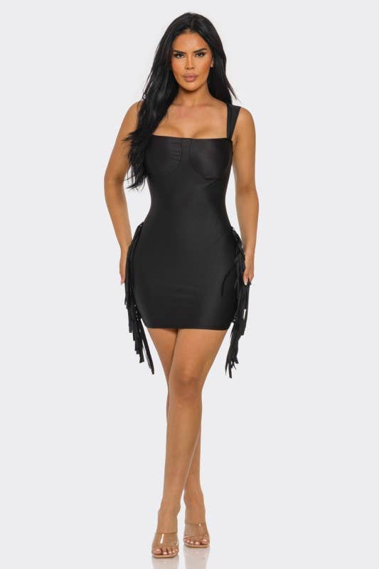 Toxica Fringe Mini Short Dress