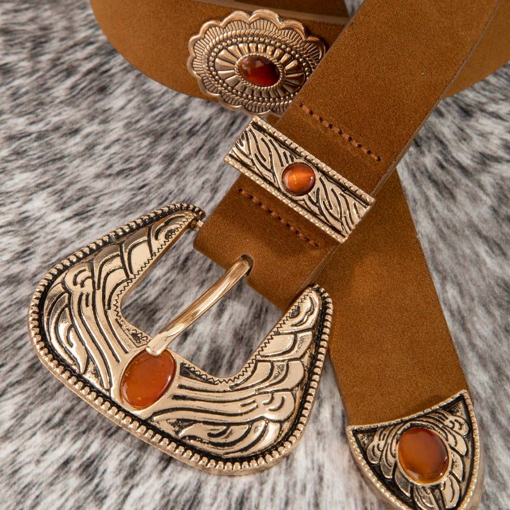Concho Disc Vegan Leather Belt