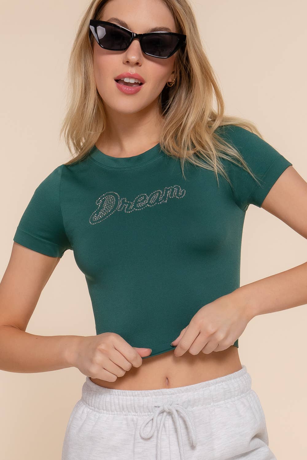 Short Sleeve Crystal Stone Dream
