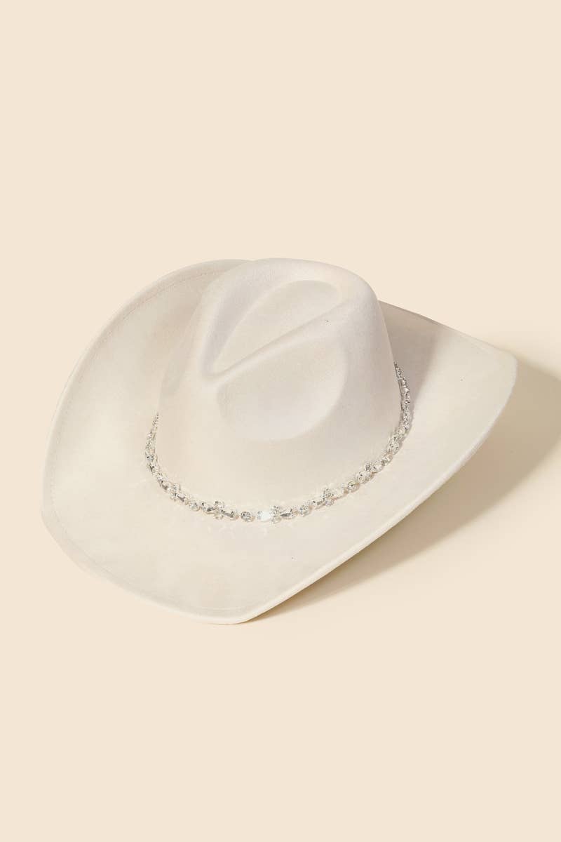 Rhinestone Studded Strap Western Cowboy Hat