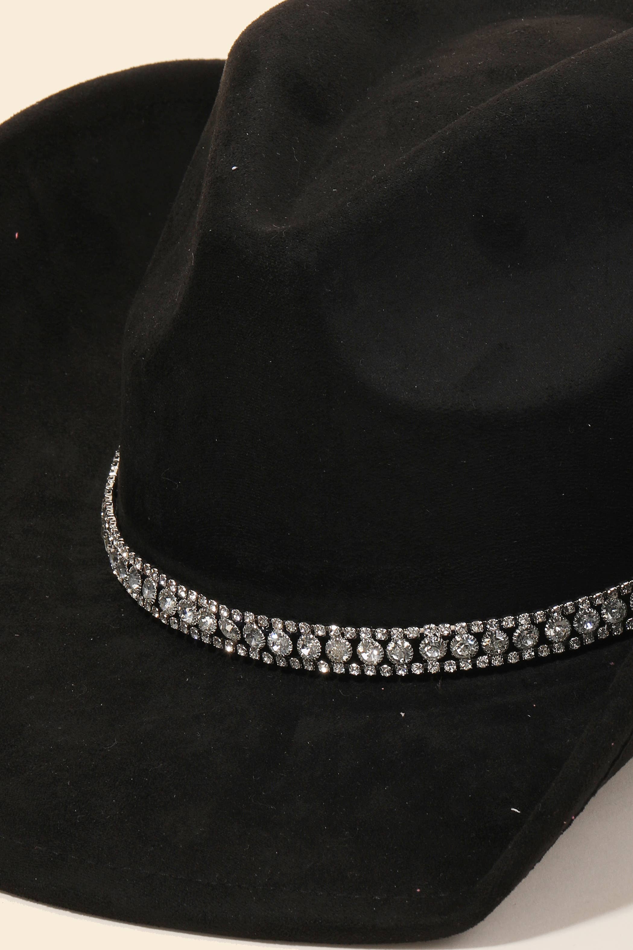 Rhinestone Studded Strap Western Cowboy Hat