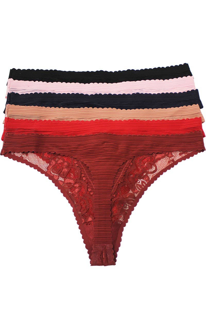 6 PK Lace Thong-YM-89231