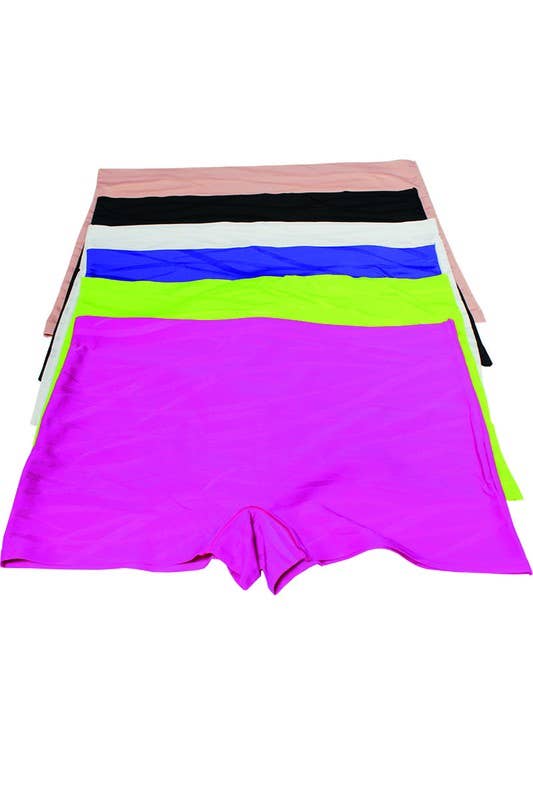 6 Pk Solid Laser Cut Boyshorts