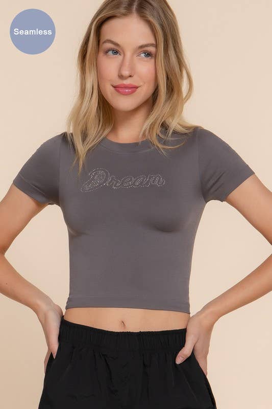 Short Sleeve Crystal Stone Dream