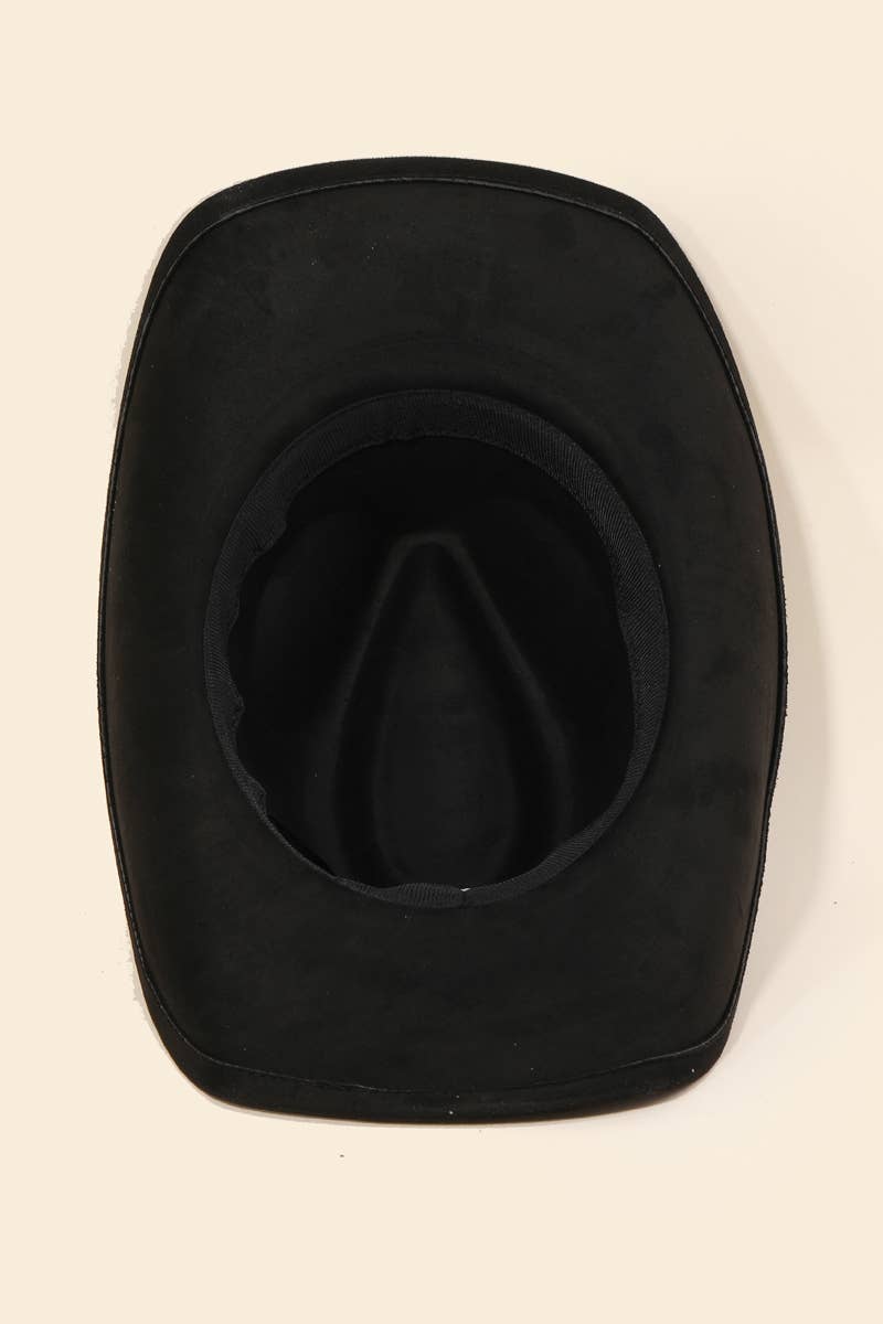 Rhinestone Studded Strap Western Cowboy Hat
